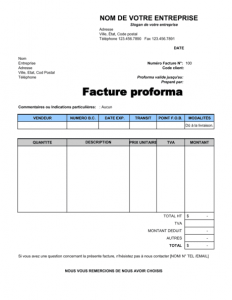 Modele facture proforma  Modele facture format Word et PDF
